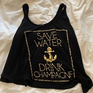 Save water drink champagne flowy tank